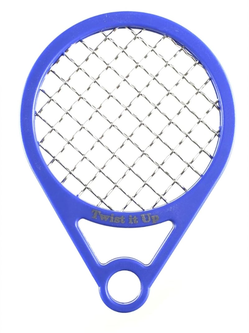 Twist it Up Comb (Imperial Blue) - Alternative to Hair Sponges for Black Men's Curls, Tennis Racket Style Hair Twisting Comb - Image 1